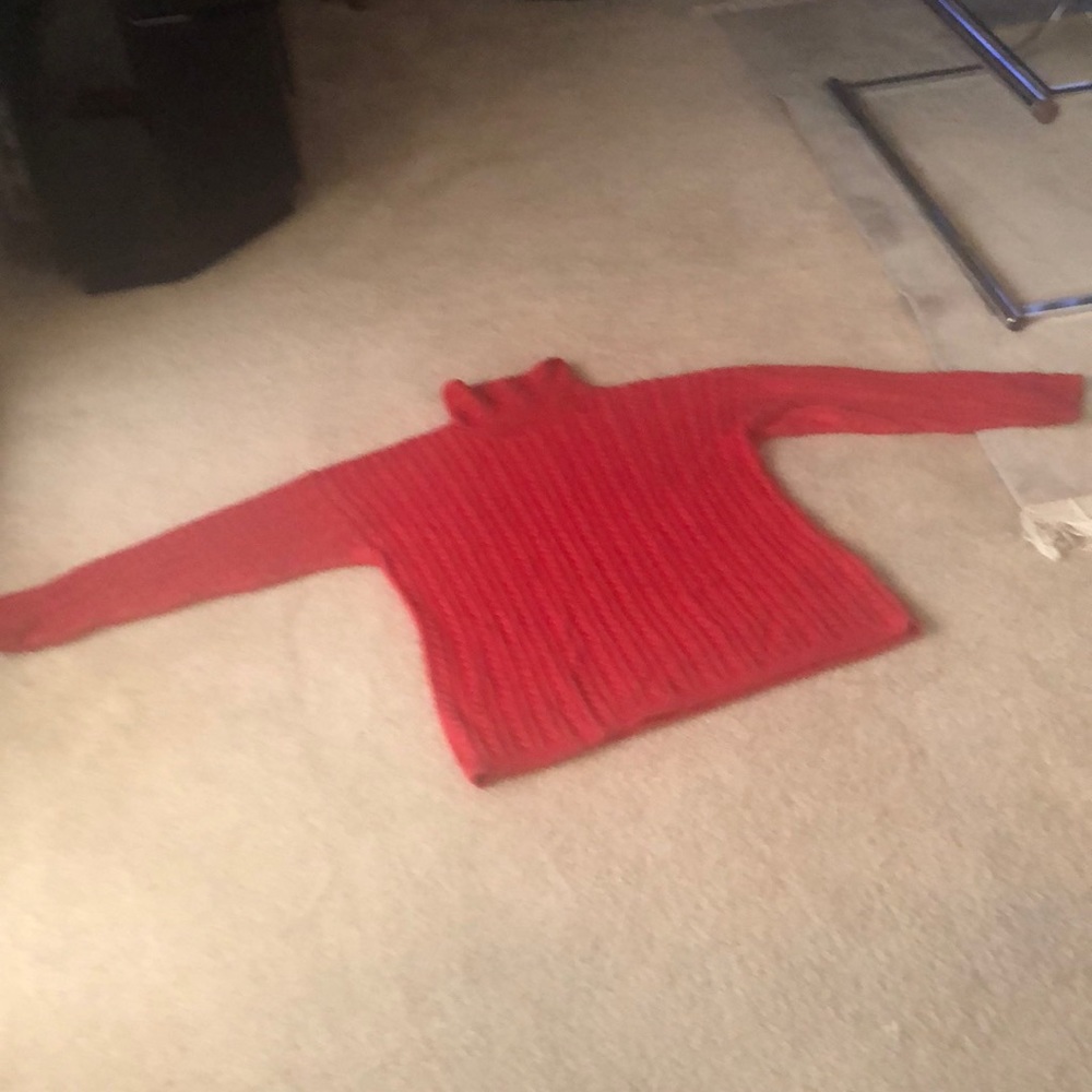 Red Gap cable heavy knit turtle neck sweater